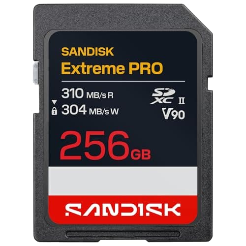 SANDISK Extreme PRO SD UHS-II V90 Karte mit 256 GB (Lesegeschwindigkeiten von bis zu 310 MB/s, Schreibgeschwindigkeiten von bis zu 304 MB/s, kompatibel mit DSLR-Kameras und spiegellosen Kameras)